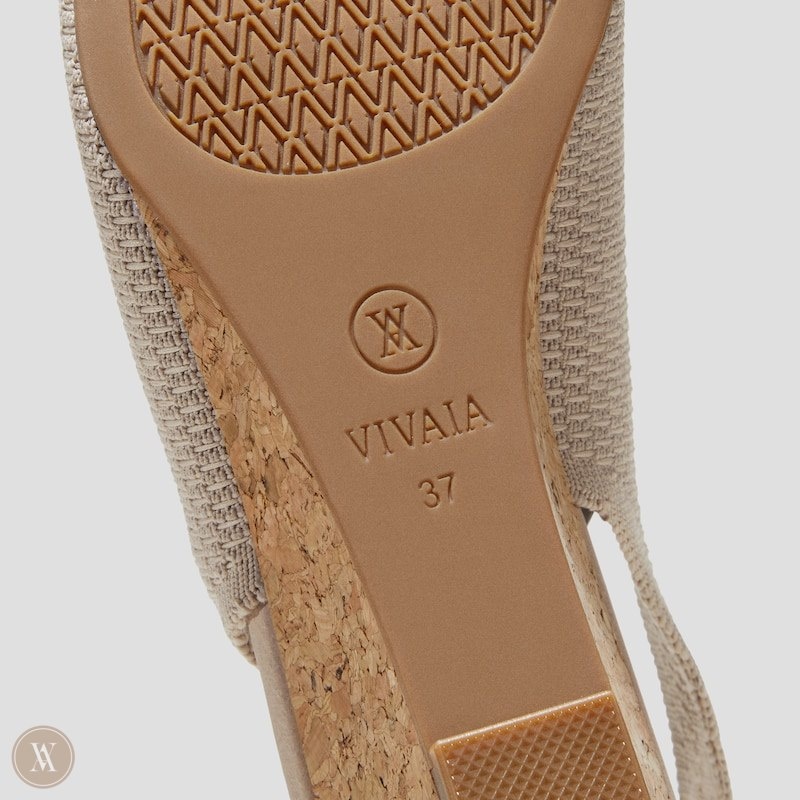 VIVAIA Tamia Almond-Toe Slingback Wedge Sandalen Met Hak Dames Almond Crochet | XJO-6657