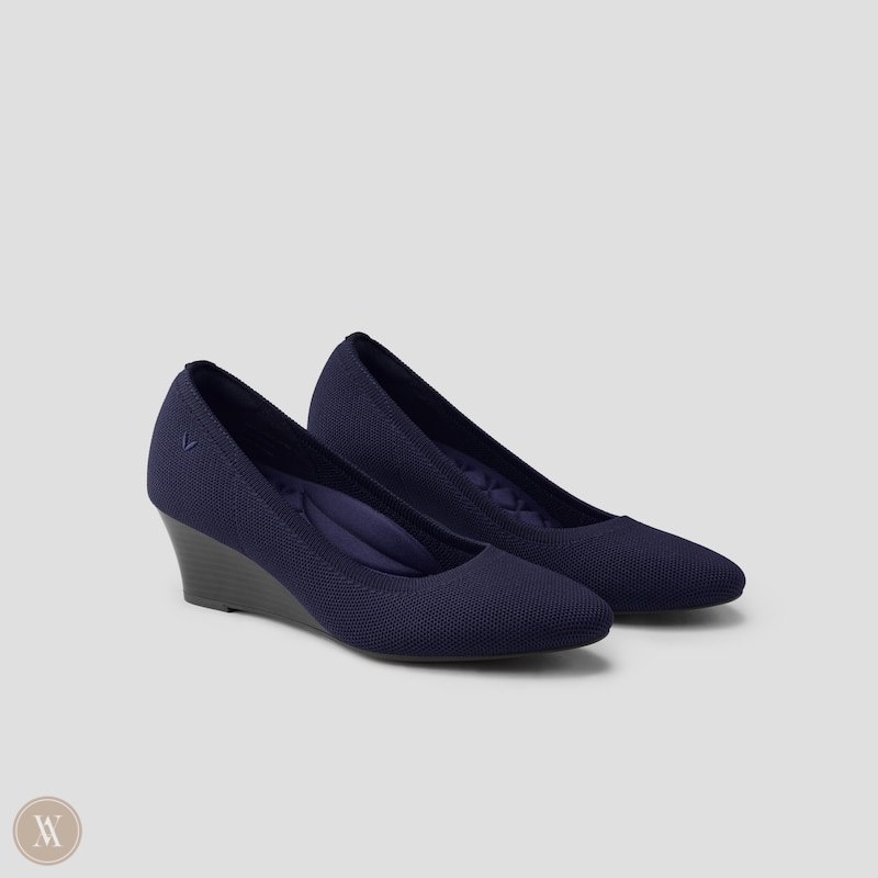 VIVAIA Tamia Wedge Pro Almond-Toe Wedge Dames Donkerblauw | IVZ-0241