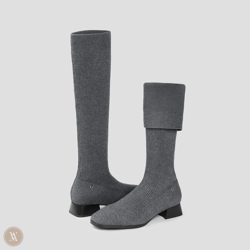 VIVAIA Tara Knee-High Water Repellent Wollen Laarzen Dames Donkergrijs | KIW-0545