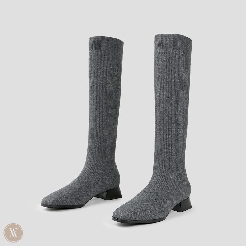 VIVAIA Tara Knee-High Water Repellent Wollen Laarzen Dames Donkergrijs | KIW-0545