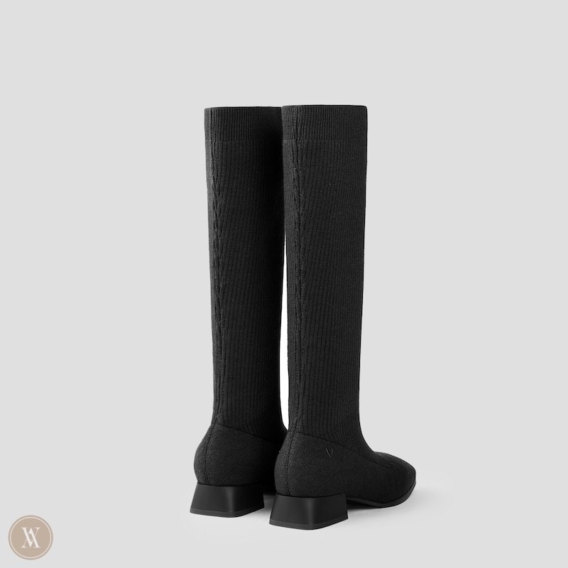 VIVAIA Tara Knee-High Water Repellent Wollen Laarzen Dames Zwart | GUR-9371