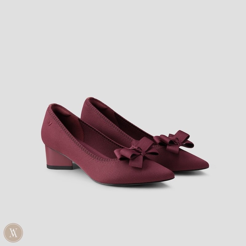 VIVAIA Tracy Pointed-Toe Chunky Hakken Dames Bordeaux Rood | UPM-1062