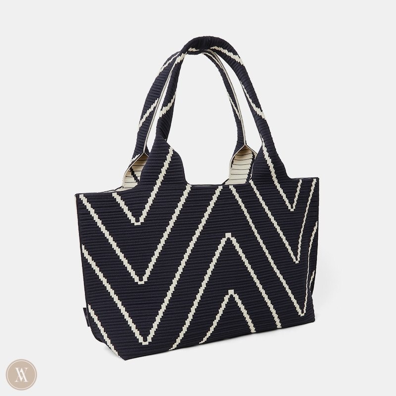 VIVAIA Wallace Tote-Dark Chevron Tassen Dames Donker | BUC-5890