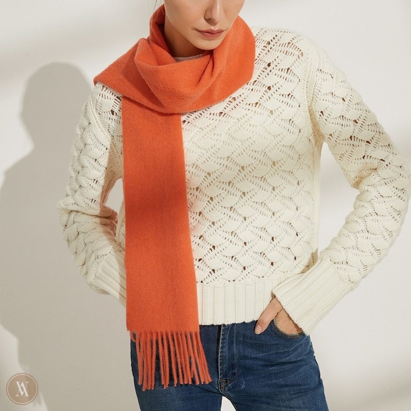 VIVAIA Wol Scarf-Orange Red Sjaals Dames Oranje Rood | LVV-5229