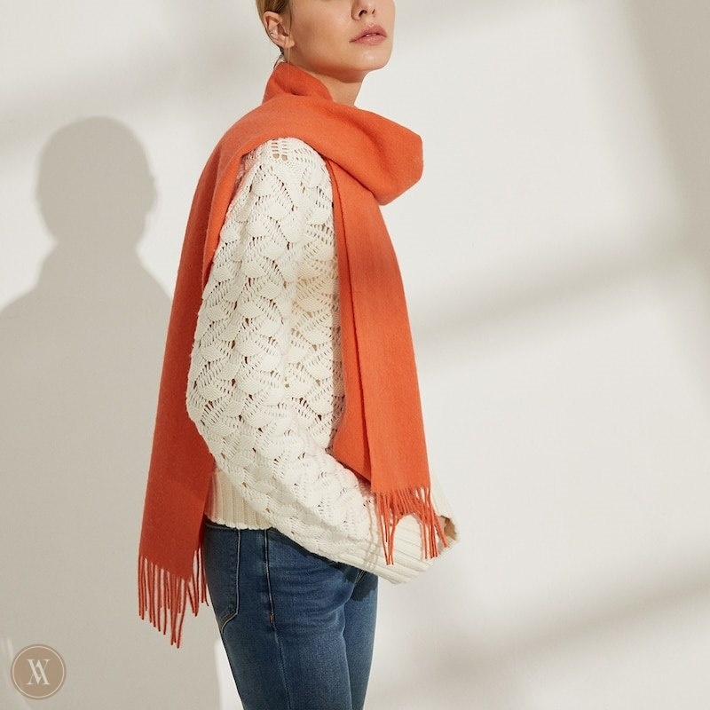 VIVAIA Wol Scarf-Orange Red Sjaals Dames Oranje Rood | LVV-5229