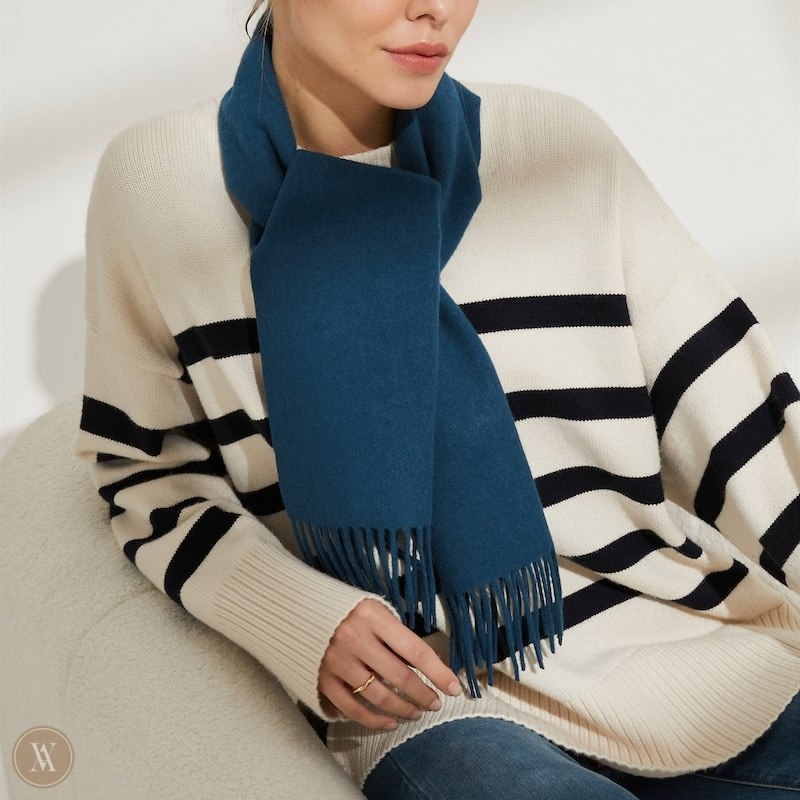 VIVAIA Wol Scarf Sjaals Dames Donkerblauw | WVL-0198