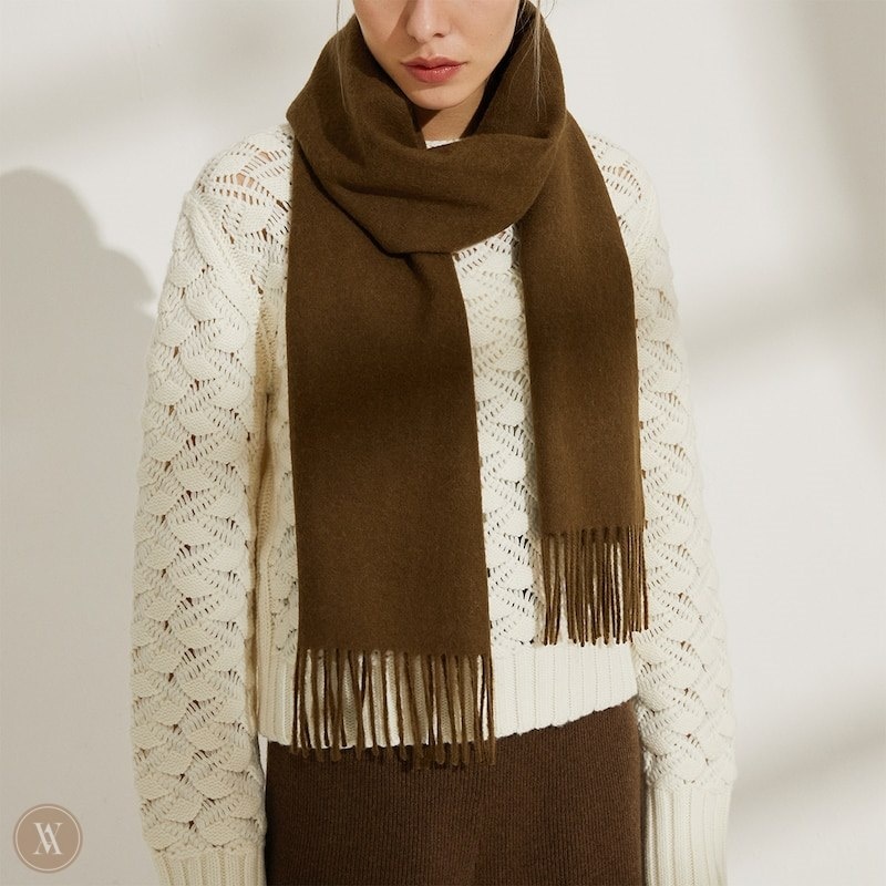 VIVAIA Wol Scarf Sjaals Dames Khaki Bruin | RZQ-9114