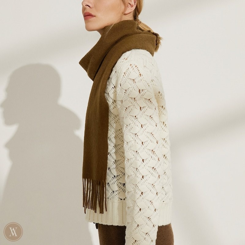 VIVAIA Wol Scarf Sjaals Dames Khaki Bruin | RZQ-9114