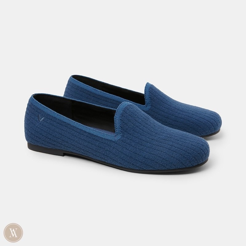 VIVAIA Yarn Round-Toe Fluffy Loafers Dames Diep | RSR-3580